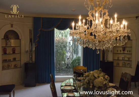 Light luxury custom new crystal candle chandelier hotel shopping mall villa decoration chandelier