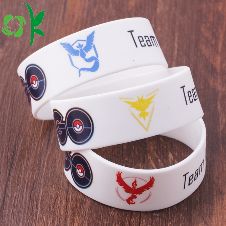 Game White Printed Cartoon Bangles Fashion Silicone Bracelet