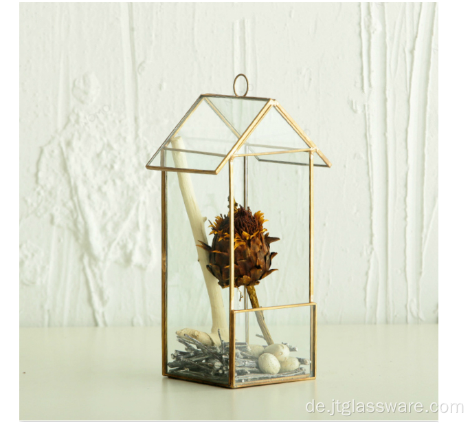 Heißer Verkauf Pflanze Rose Gold Glas Terrarium Geometrisch