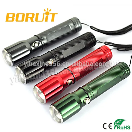 1000LM Colorful Shell Zoom Rechargeable LED Torch Light