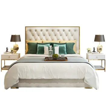 Modern Luxury King Size Leather Designer Bed