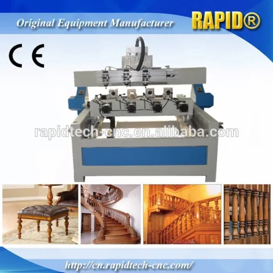 cheap multi heads 4 axis cnc router machine price for stail railing,chair leg,sofa leg