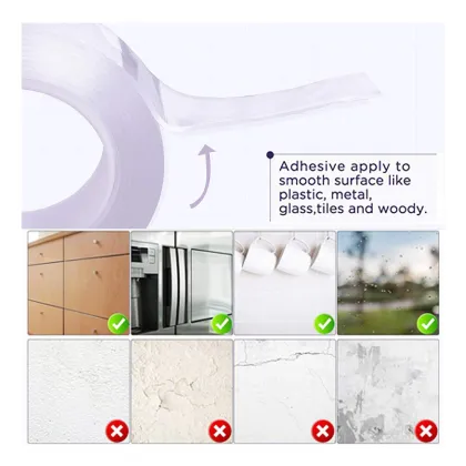 Transparent Sticky Nano Removable Reusable Washable Tape