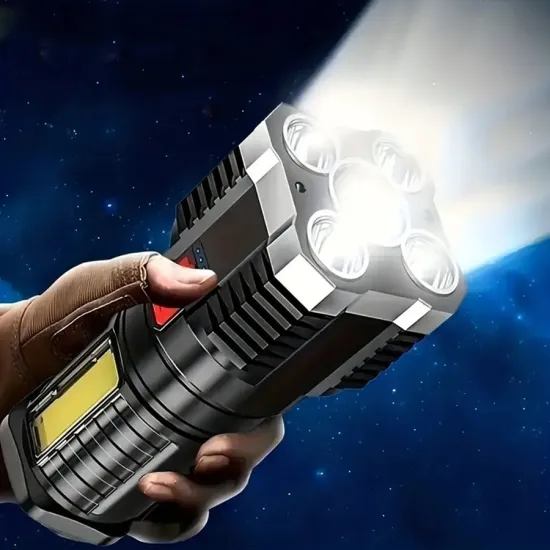 Multifunctional Waterproof Torches: Portable, Outdoor Camping LED Flashlights with USB Rechargeability