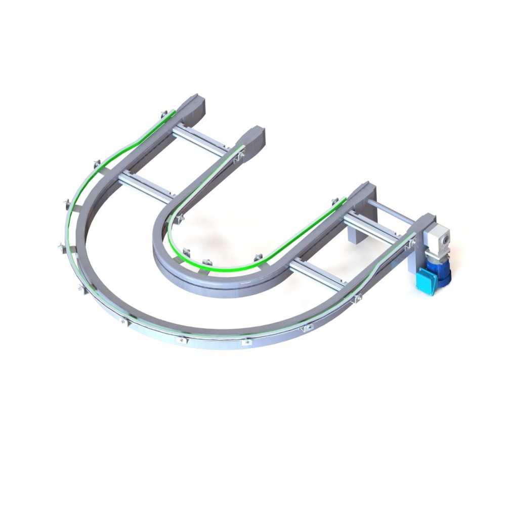 Curva de transportador de corrente superior CV/180 para o sistema de transportadores de paletes e soluções de manuseio