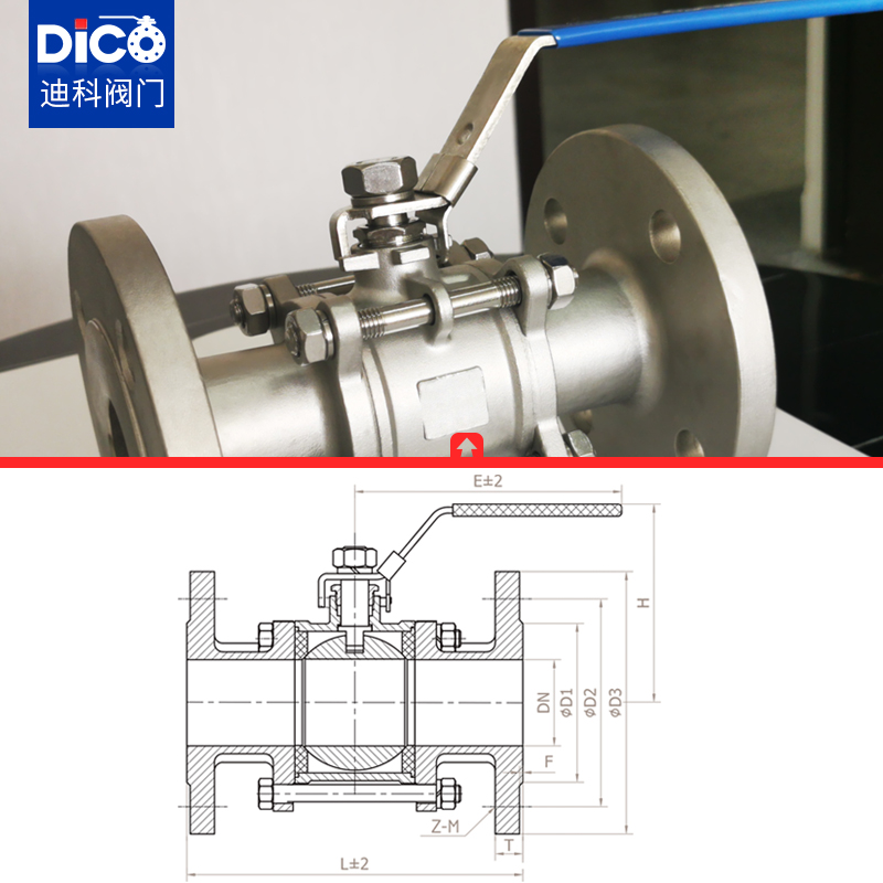 3pc Flange Ball Valve With Symbol