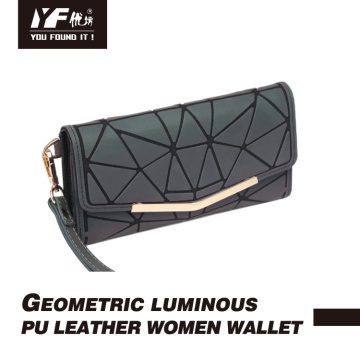 Geometric luminous wallet me ka lawelawe ʻana i ka ʻili PU