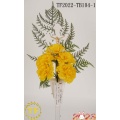 19" Yellow Carnation with Crucifix