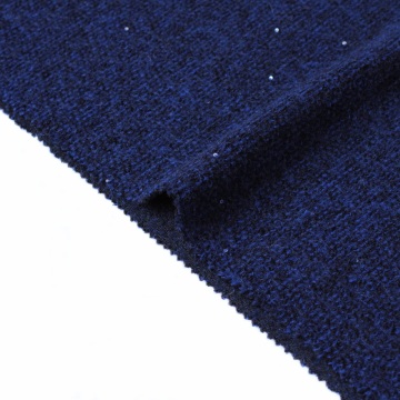 Mit Pailletten verzierter Strickstoff aus Wollmischung – Deep Navy