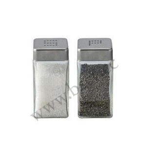 100ml square-shape glass salt and pepper shaker set