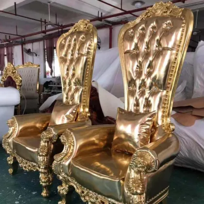 Golden Frame Cheap King and Queen Throne Chairs