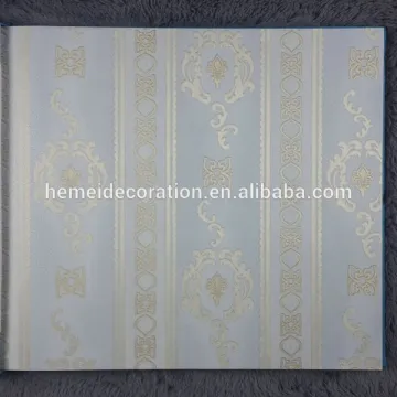 Bule color Strip design wallpaper vinyl embossed wallpaper cheap wallpaper
