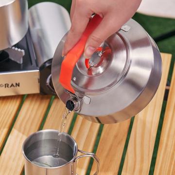 Stainless Steel Collapsible Portable Camping Kettle for Quick Boiling (1L/1.5L)