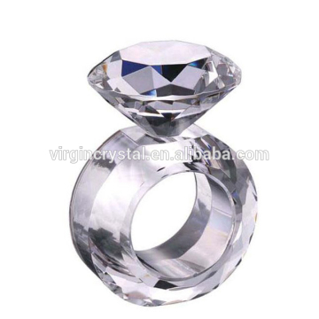 Wedding Decorartion Bright Whole Crystal Napkin Ring With Crystal Diamond
