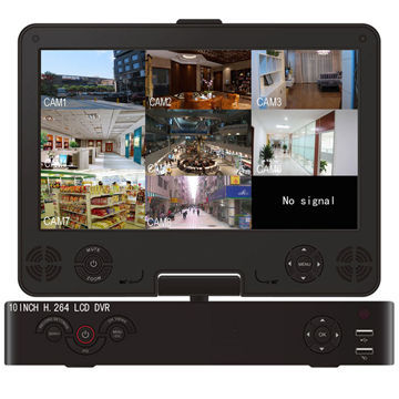 10-inch 8-ch LCD monitor with built-in H.264 DVR combo