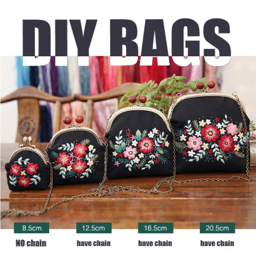 Ribbon Embroidery Flowers Bags Purse Handbag Gifts