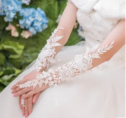 Lace Long Fingerless Wedding Accessory Bridal Party Wedding Gloves (Dream-100088)