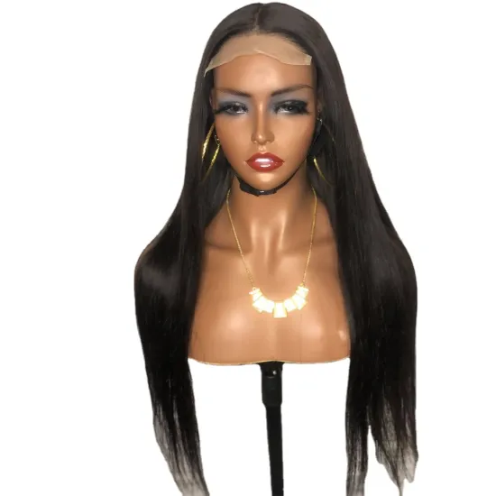 Factory Supplier 4X4 HD Lace Closure Human Hair Wigs For Black Women  Peruvian Glueless Natural Straight Human Hair Wig In Stock