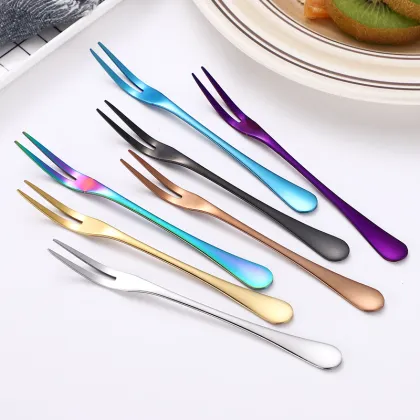 Western Coloured Stainless Titanium Dessert Cutlery Set