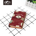 Custom retro stamp style PU cover notebook with elastic strap small leather diary