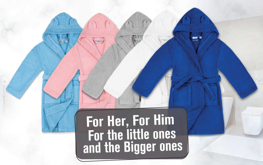 Cotton Terry Kids Bath Robe