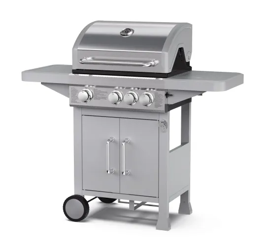 Full Stainless Steel BBQ Grill 3 Burner Gas Grill with Side Burner and Cabinet