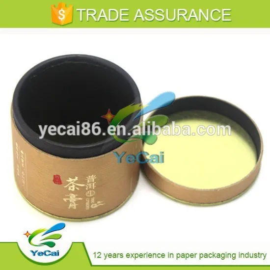 paper round tea container sealing with metal lid