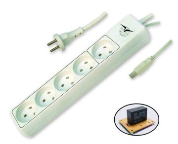 White Danish Type Custom Pc Board Power Extension Socket With Plug