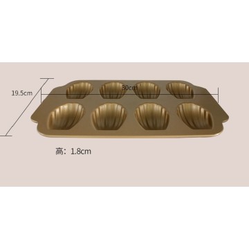 champagne gold 8 Cups Madeleine Shell Baking Pan