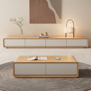 Nordic Modern Living Room TV Stand Cabinet Coffee Table Set