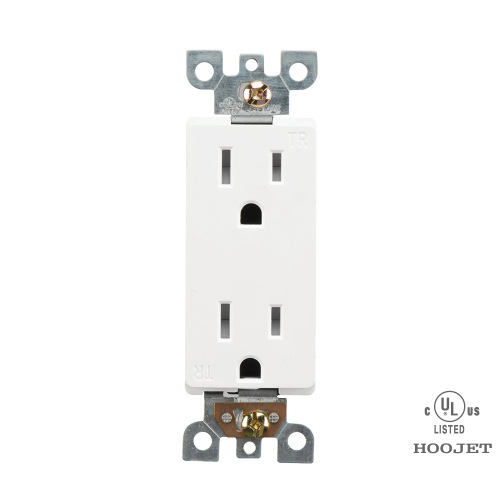 HJ-8047TR enchufe de pared doble 15A / 120V TR cableado