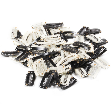 AliLeader Wholesale 100PCS U Shape Iron Snap Clips For Hair Extensions Wigs Weft Black