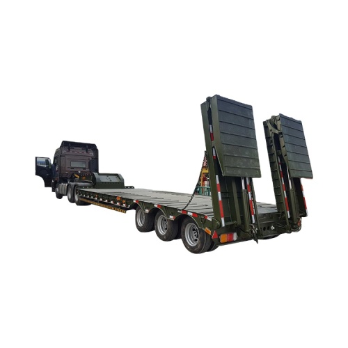 Hydraulic climbing ladder low bed semi trailer