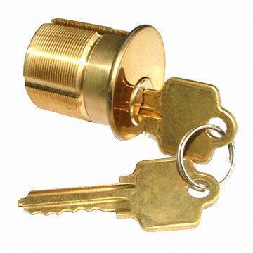 Mortise Cylinder Lock, Made of Solid Brass, Available in 15/16, 1, 1-3/8 and 1-1/2 Inches Sizes