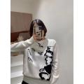 Sweater woman British lazy style loose round neck