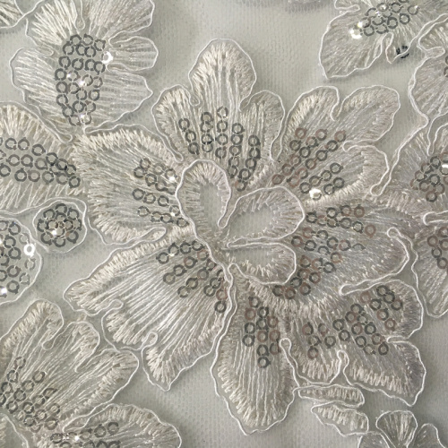 New Fashion Cord Embroidery Fabric With Sequin Design