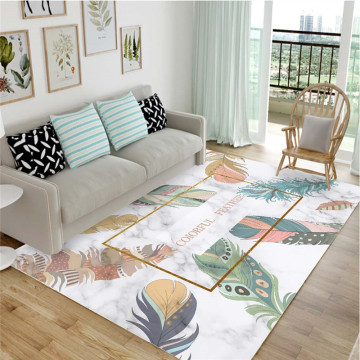 3D Printed Custom Marble Design Large Vintage Luxury Floor Mat for Living Room