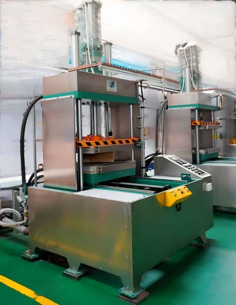 Move-out hot press shaping machine