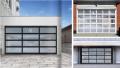 Customized 10x10 Foot Manual Roll Up Garage Door Frosted Glass Retractable Screen
