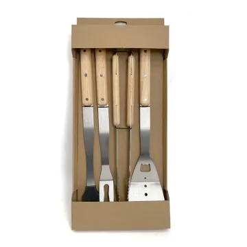 Barbecue Tools Stainless Steel Shovel Clip Fork Brush 4-Piece Set Combination BBQ Tool Set