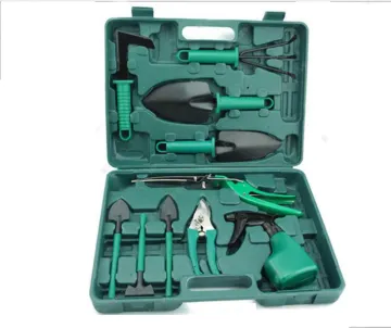 Complete Garden Tool Set: 10-Piece Collection including Shovel, Rake, Pruning Scissors, Watering Can & More - Essential Garden Appliances