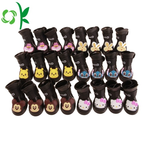 Botas de chuva impermeável Jelly Gel Pet Shoes Cor