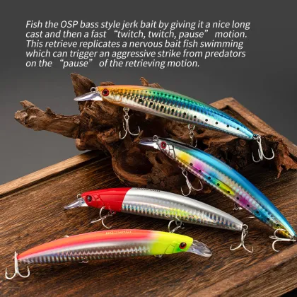 JOHNCOO Floating Minnow Fishing Lure 130mm 23g TWINKLE for Sea Bass & Flounder