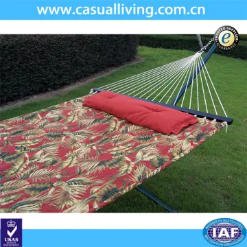 Hot sale stripe color hammock Polyester fabric hammock with pillow camping hammock with stand