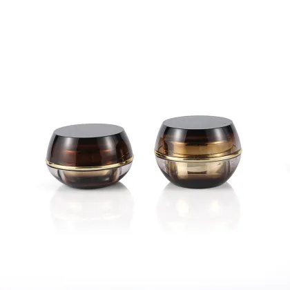 Brown 50g Face Cosmetics Cream Lotion Jars Containers with Lids