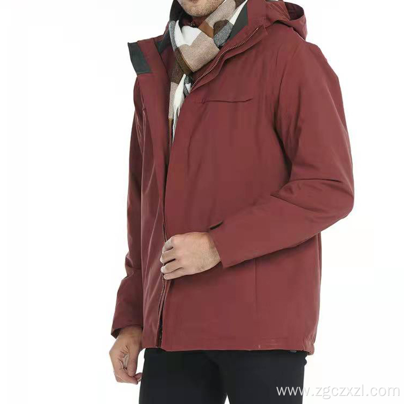 Women's Red Plus Size Spandex Thickened Fleece Parka