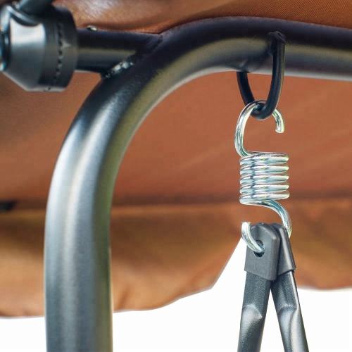 Modern Shoe Rack Outdoor 2-Seat Striped Patio Swing with Canopy Manufactory