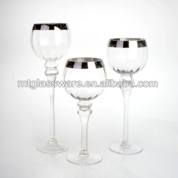 crystal votive long-stemmed glass chimney candle holder