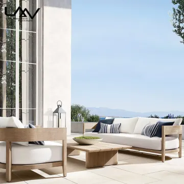 Modern Wooden Outdoor Hotel Villa Patio Teak Sofa Furniture Set