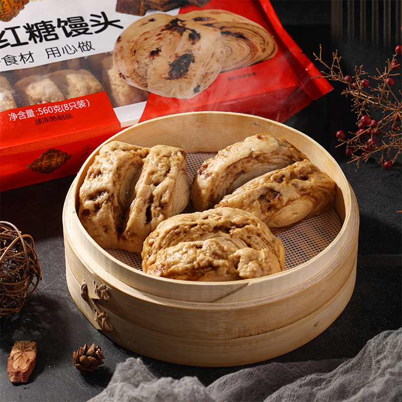 Ручные булочки на пару, настоянные на коричневом сахаре